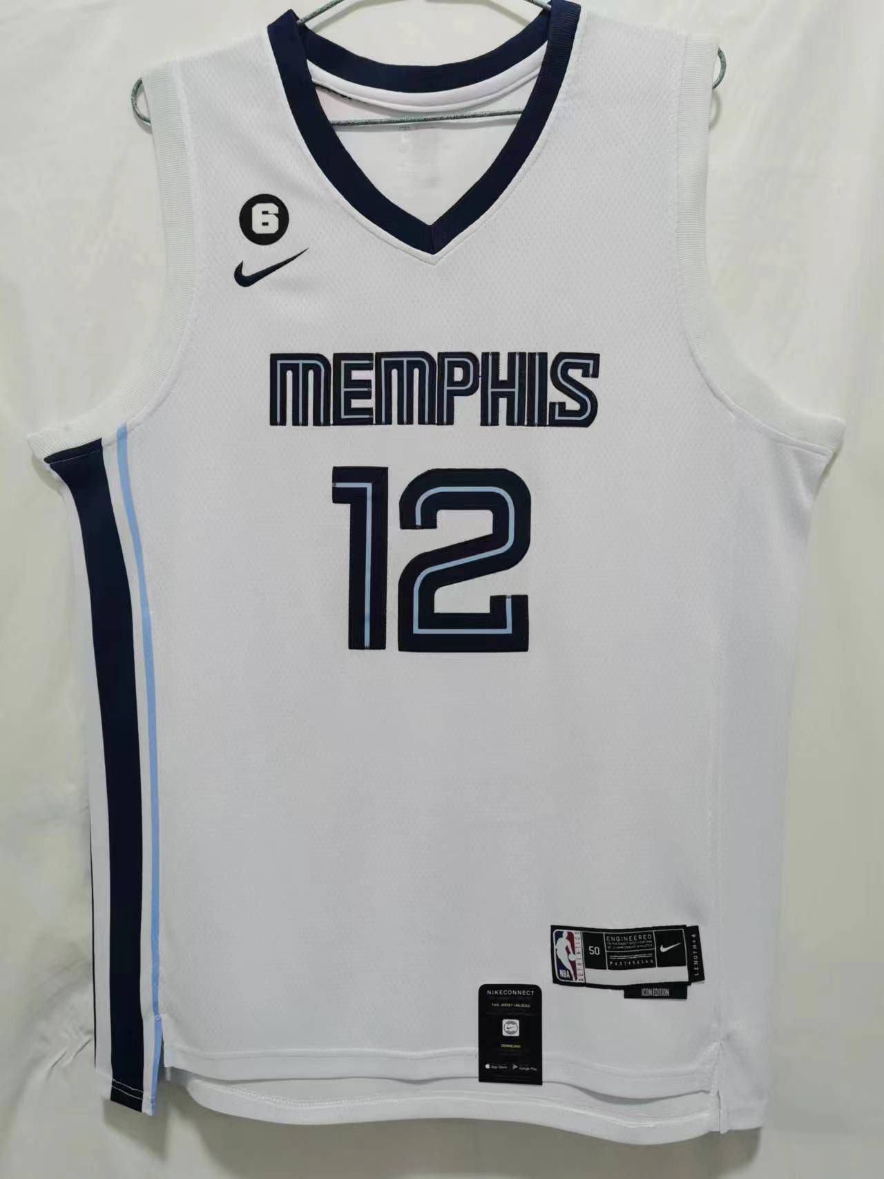 Men Memphis Grizzlies 12 Morant White Game 22-23 Nike NBA Jerseys